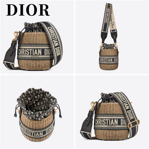 dior wicker bucket bag|christian Dior wicker bag.